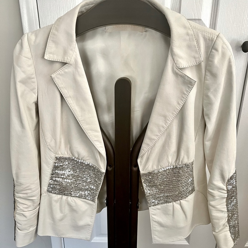 Valentino white leather jacket